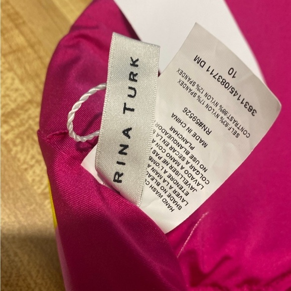 Trina Turk Womens Standard Lilleth One Piece Swimsuit Plunge Neck Floral size 10 - Picture 10 of 11